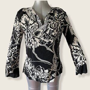 Gorgeous Bloomingdale’s Boho Silk-blend Tunic Top - Small